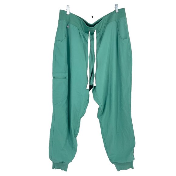 Figs Women 2XL Zamora Jogger Scrub Pant Tech Green Pockets Nurse Hospital Doctor - Picture 1 of 9